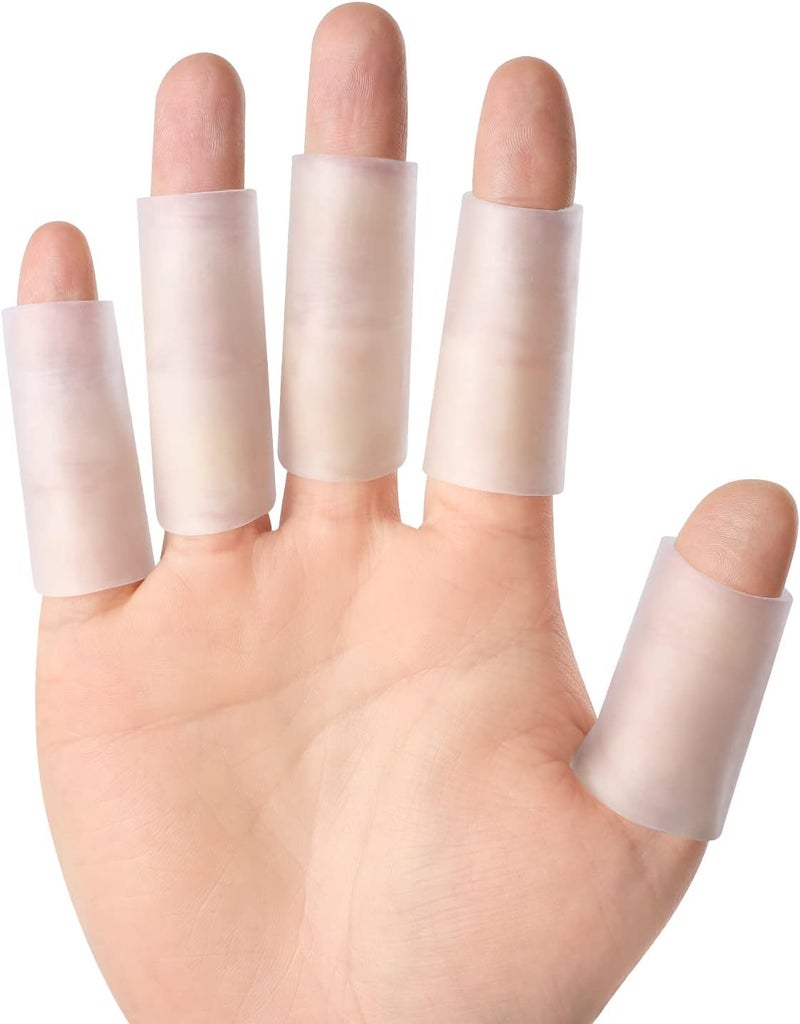 Kimihome 16 PCS Gel Finger Sleeve Protectors, Silicone Finger Sleeve Cushions and Protects, Provide Relief for Finger Cracking, Corns, Blisters and Calluses Protect (8PCS Large Size + 8PCS Medium). - Image 1